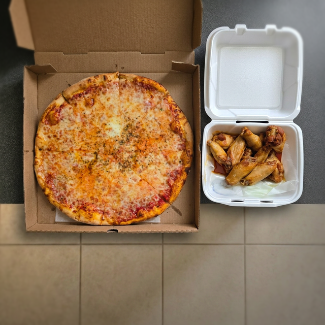 16" Cheese Pizza Plus 10 Buffalo Wings.